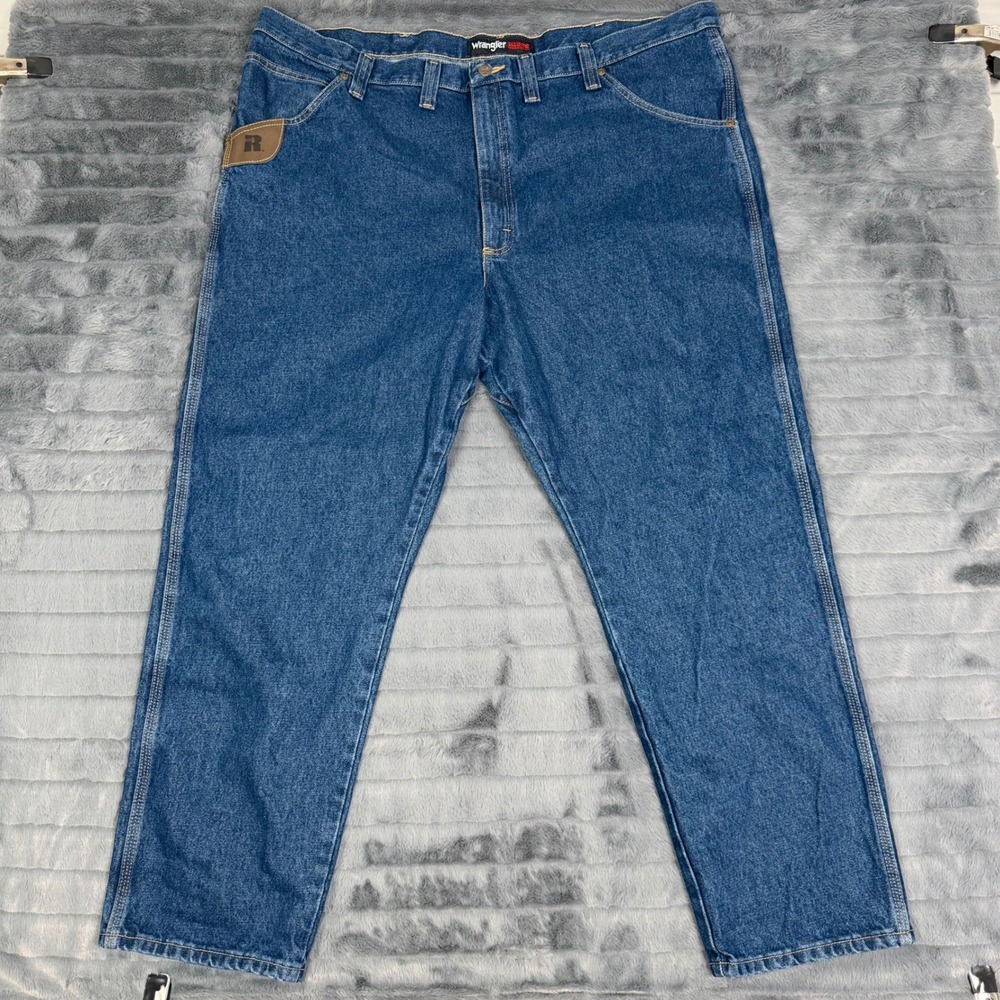 Wrangler Riggs Workwear Mens Blue Denim Relaxed Fit Carpenter Jeans 46x30
